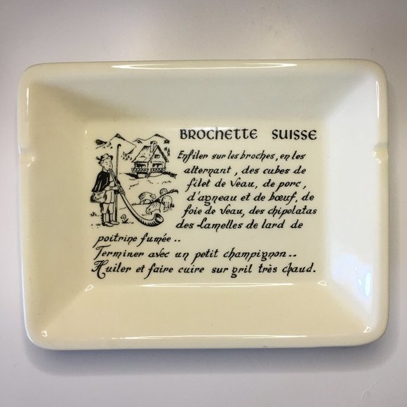 Vintage GIEN FRANCE "Les Brochettes" Skewers Kebab Serving Dishes Plates - Picture 12 of 16